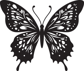 Butterfly silhouette vector art illustration eps