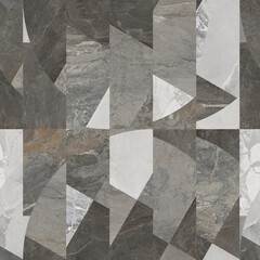 Beautiful patchwork pattern. Mixed of white, grey and dark grey marbles.