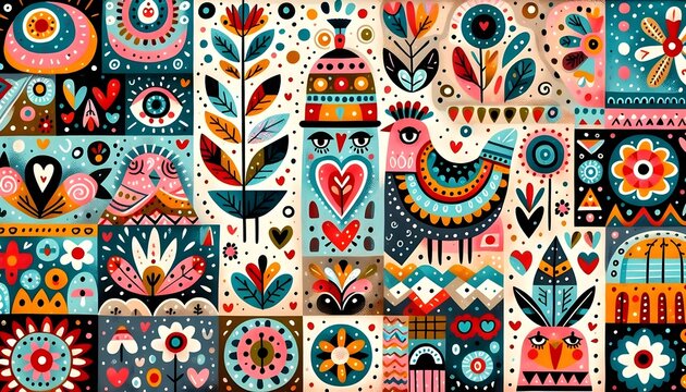 "P&aacute;jaros de Corazones y Colores"