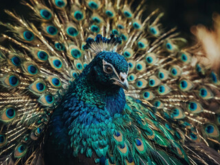 close up of peacock