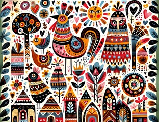 "Pájaros de Corazones y Colores"