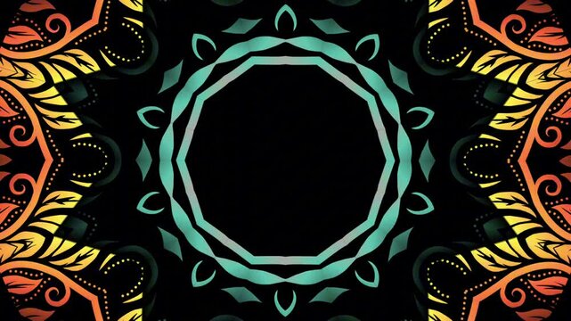 Luxurious caleidoscope colourful flowers line art motion graphics for aesthetic intro commercial ads 