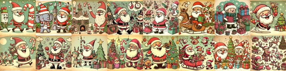 Funny cartoon Xmas. AI generated illustration