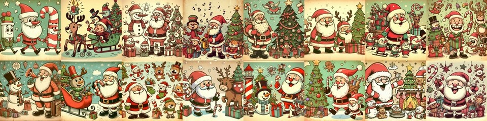 Funny cartoon Xmas. AI generated illustration
