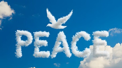 Naklejka premium White Dove Flying with the Word 