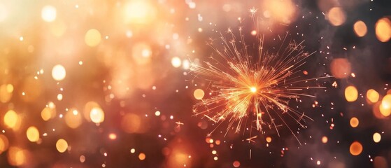 Fototapeta premium Colorful firework with bokeh background. New Year celebration