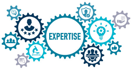 Expertise banner web icons concept . vector illustration concept. with icons of expert, consulting, knowledge, team, management, advice, trust, research, on white background.