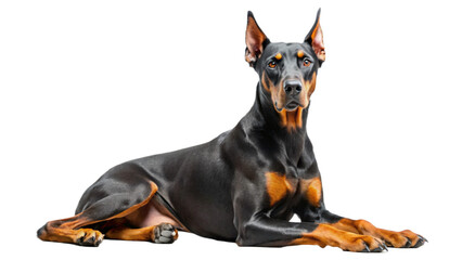 Obraz premium Doberman Pinscher on transparent background.