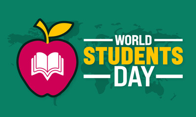 World Students Day background or banner design template is observed every year in October. Holiday concept. Template for card, poster, placard, template. eps 10