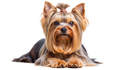 Yorkshire Terrier on transparent background.