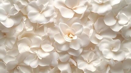 Elegant White Floral Background with Soft Delicate Blooming Flowers