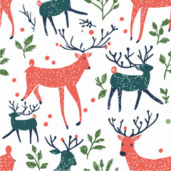 Illustration Seamless pattern with Christmas reindeer