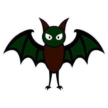 recommend clip art: Halloween bat with leg mascot vector out line art