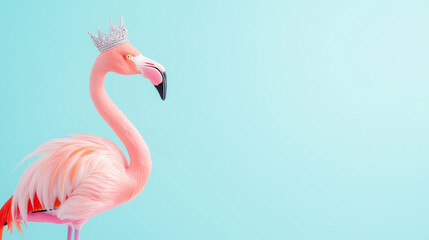Fototapeta premium flamingo wearing diamond-studded