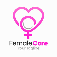 Female Care Logo Design Template. Good for Business, Agency, Community and Organization