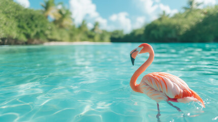flamingo in the water