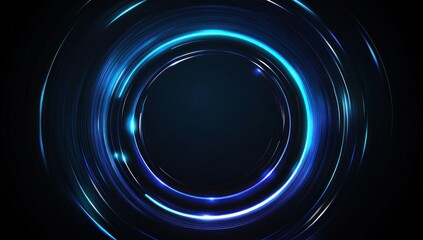 Abstract Blue Neon Circle