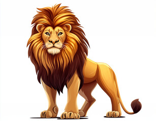 Obraz premium A decent lion with white background.