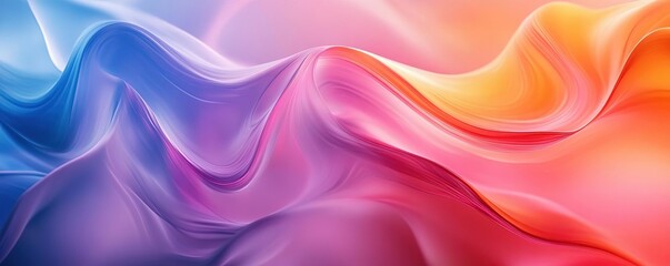 Fototapeta premium A vibrant abstract wave of colorful fabric, showcasing a blend of smooth textures and rich hues, perfect for artistic projects.