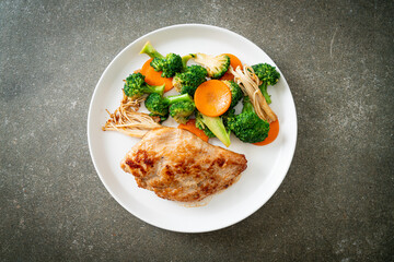 grilled chicken steak with vegetable
