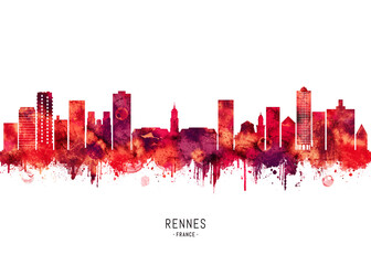 Rennes France Skyline Red 