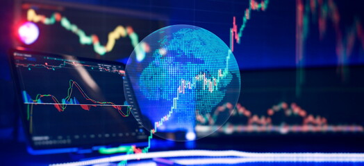Stock or business market analysis concept. Business financial or stock market background. © Maximusdn
