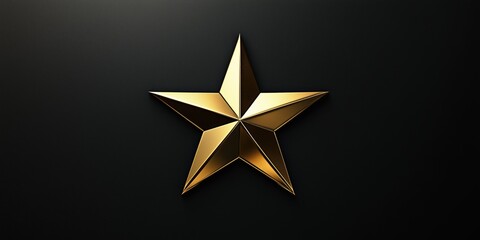 Shiny golden star vector, sharp-edged design, ideal for logos, awards, branding, and minimalistic wallpapers or backgrounds.