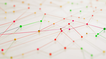 Abstract white background with Colorful geometric and circle lines. Digital future technology . Abstract business connection of lines from nodes innovation of communication in the network.