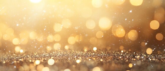 Gold and silver Fireworks and bokeh in New Year eve and copy space