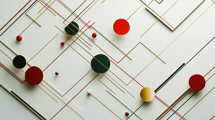 Abstract white background with Colorful geometric and circle lines. Digital future technology . Abstract business connection of lines from nodes innovation of communication in the network.