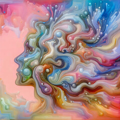 abstract background with face