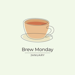 Brew Monday vector design template good for celebration usage. Brew Monday design. continuous line drawing. eps 10.