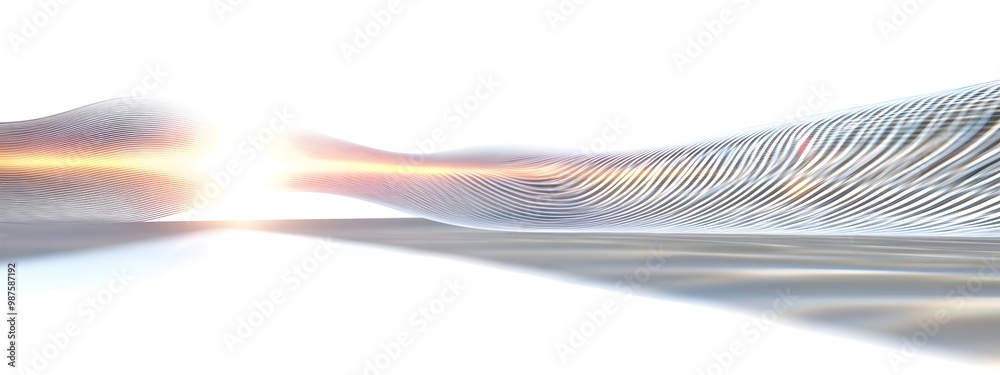 Poster grating light wave abstraction 3d rendered diffraction pattern isolated on white