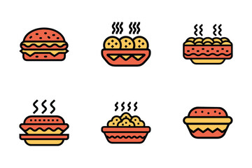 Food icon bundle set in  silhouette style vector clip art