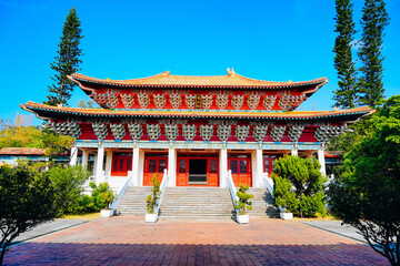 Kaohsiung, Taiwan, Republic of China, 01 25 2024:  Kaohsiung Martyrs' Shrine： Destination known for a shrine dedicated to revolutionary martyrs, with scenic city views. © Feng
