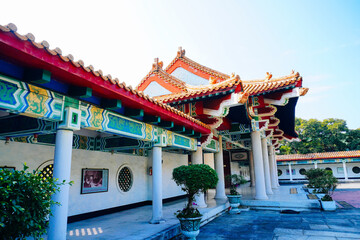 Fototapeta premium Kaohsiung, Taiwan, Republic of China, 01 25 2024: Kaohsiung Martyrs' Shrine： Destination known for a shrine dedicated to revolutionary martyrs, with scenic city views.