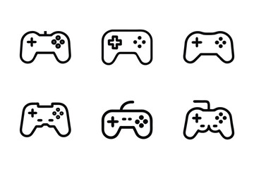 Gaming icon bundle set in creative silhouette style vector