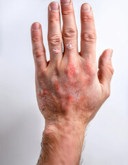 Close-up of Psoriasis Flare-up on Han