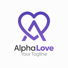 Alpha Love Logo Design Template. Good for Business, Agency, Community and Organization