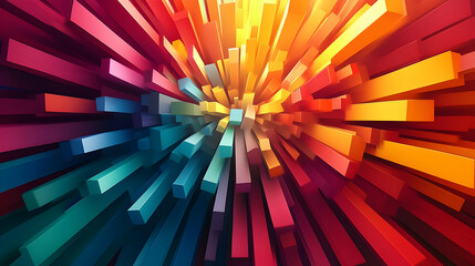 Abstract 3D Background with Colorful Geometric Shapes