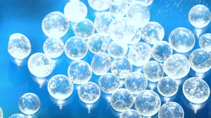 Plastic pellets or nurdles symbolizing microplastic pollution and environmental contamination. Suitable for the Plastic Pellet Free Waters Act, and U.S. Government Strategy against growing plastic © tanaonte