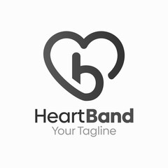 Heart Band Logo Design Template. Good for Business, Agency, Community and Organization