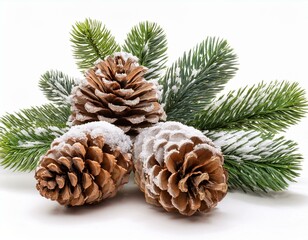 Freigestellte Tannenzapfen mit Schneebedeckung &ndash; Perfekte Dekoration f&uuml;r Winter und Weihnachten