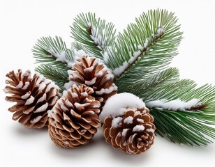 Freigestellte Tannenzapfen mit Schneebedeckung &ndash; Perfekte Dekoration f&uuml;r Winter und Weihnachten