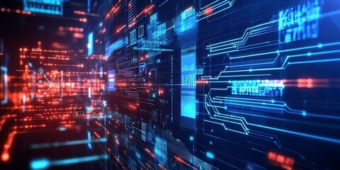 Modern IT roadmap with innovative tech networking and big data processes. Concept IT Roadmap, Innovative Technology, Networking, Big Data Processes, Modernization