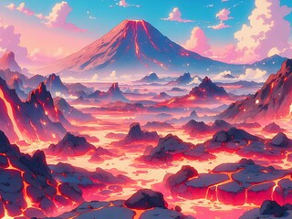 Anime vulcano background