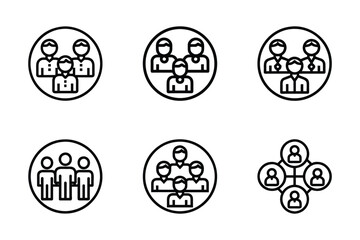 Vector silhouette style group icon bundle set design