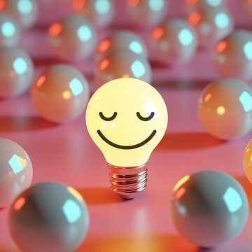 The concept of discovery, idea, problem solving, leadership. Light bulbs as a collective, a team.