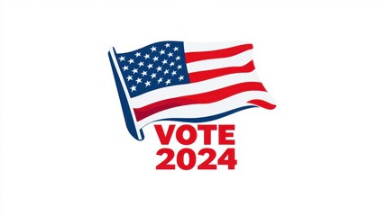 US Flag Waving with Vote      Text