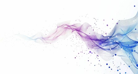Fototapeta premium Abstract wave design with purple and blue flowing lines on a white background